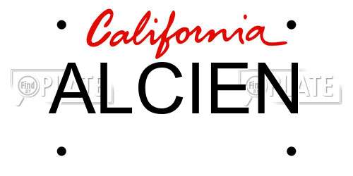 ALCIEN California License Plate