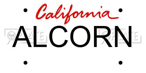 ALCORN California License Plate