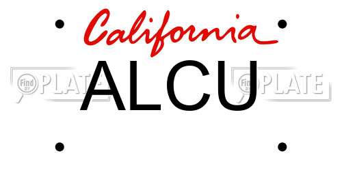 ALCU California License Plate