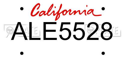 ALE5528 California License Plate