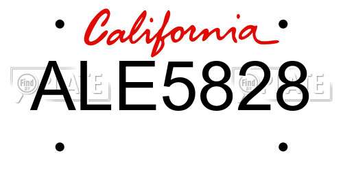 ALE5828 California License Plate