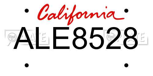 ALE8528 California License Plate