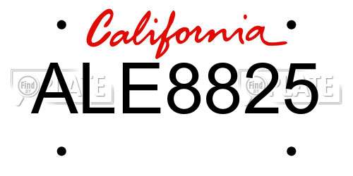 ALE8825 California License Plate