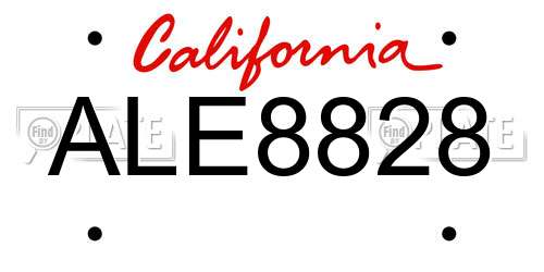 ALE8828 California License Plate