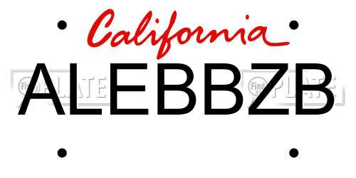 ALEBBZB California License Plate