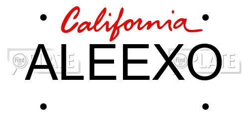 ALEEXO California License Plate