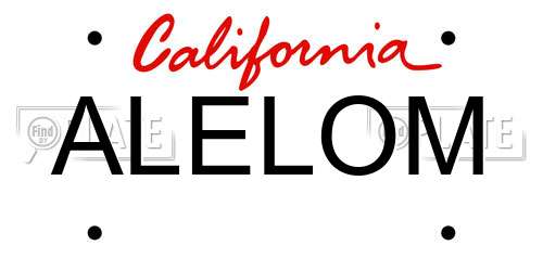 ALELOM California License Plate