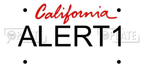 ALERT1 California License Plate