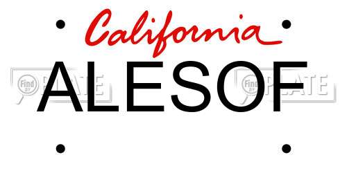 ALESOF California License Plate