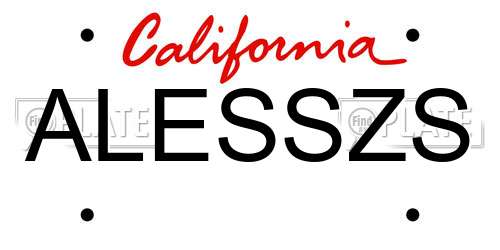 ALESSZS California License Plate