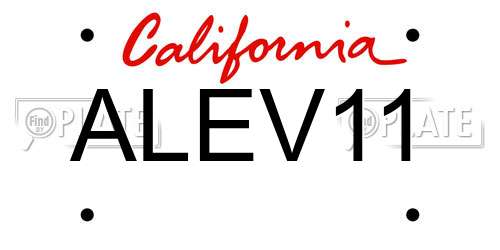 ALEV11 California License Plate