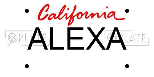 ALEXA California License Plate
