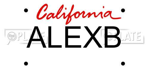 ALEXB California License Plate