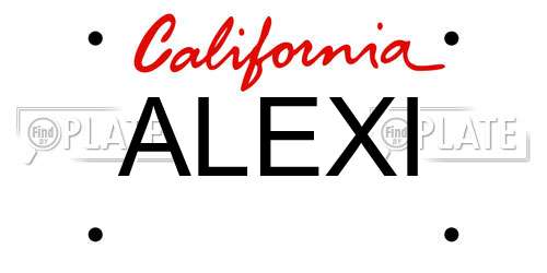 ALEXI California License Plate