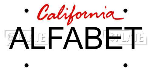 ALFABET California License Plate