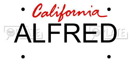 ALFRED California License Plate