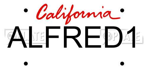 ALFRED1 California License Plate