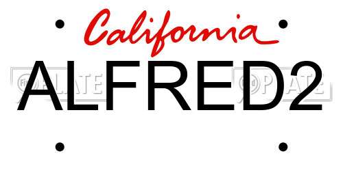 ALFRED2 California License Plate