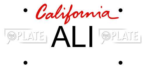 ALI California License Plate