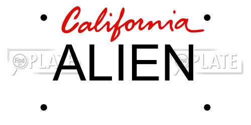 ALIEN California License Plate