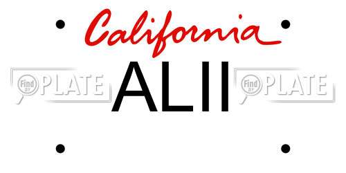 ALII California License Plate