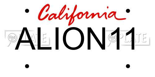 ALION11 California License Plate