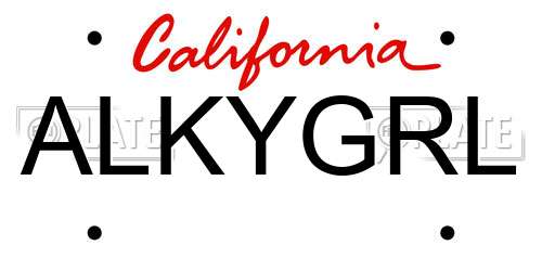 ALKYGRL California License Plate