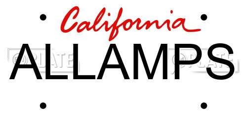 ALLAMPS California License Plate