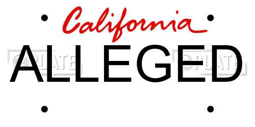ALLEGED California License Plate