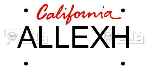 ALLEXH California License Plate