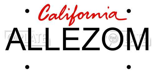 ALLEZOM California License Plate
