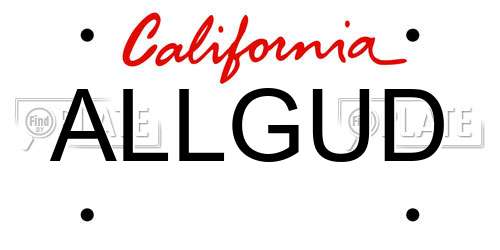 ALLGUD California License Plate