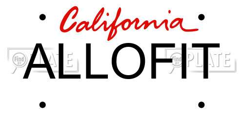 ALLOFIT California License Plate