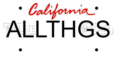ALLTHGS California License Plate
