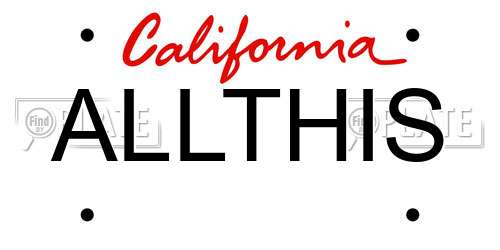 ALLTHIS California License Plate