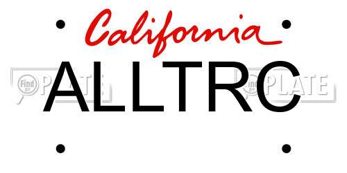 ALLTRC California License Plate