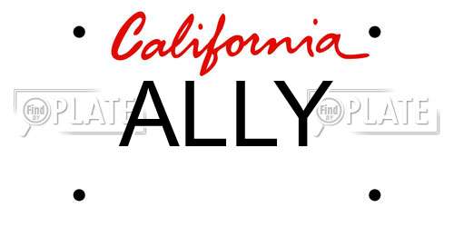ALLY California License Plate
