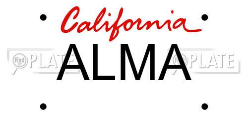 ALMA California License Plate