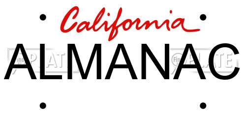 ALMANAC California License Plate