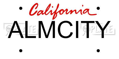 ALMCITY California License Plate