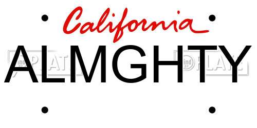 ALMGHTY California License Plate