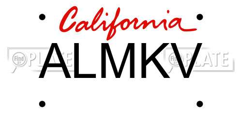 ALMKV California License Plate