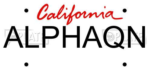 ALPHAQN California License Plate