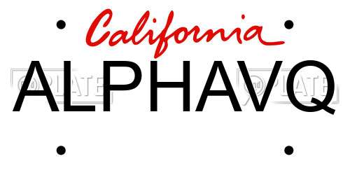 ALPHAVQ California License Plate