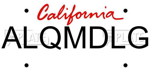 ALQMDLG California License Plate