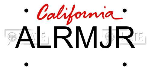 ALRMJR California License Plate