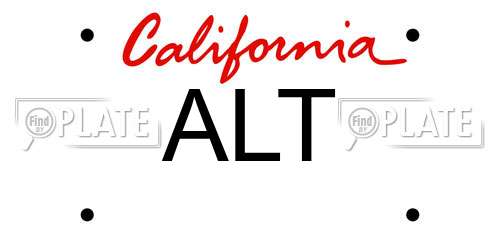 ALT California License Plate