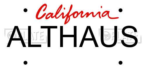 ALTHAUS California License Plate