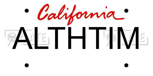 ALTHTIM California License Plate
