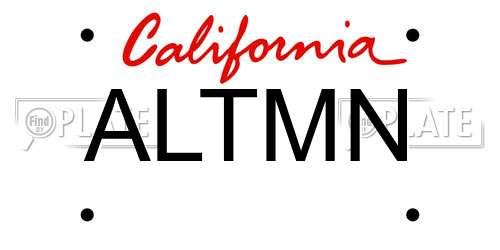 ALTMN California License Plate